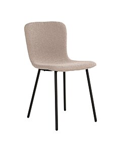 Halden Spisebordsstol - Spisebordsstol i bouclé, beige med sorte ben, HN1233