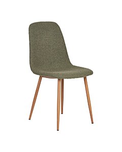 Stockholm Spisebordsstol - Spisebordsstol, bouclé, mørkegrøn med ben i trælook, HN1236