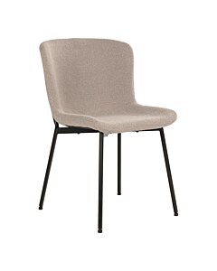 Maceda Spisebordsstol - Spisebordsstol i bouclé, beige med sorte ben, HN1239