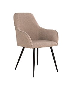 Harbo Spisebordsstol - Spisebordsstol i bouclé, beige med sorte ben, HN1233
