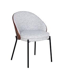 Canelas Spisebordsstol - Spisebordsstol, lysegrå med mørkebrun ryg og sorte ben, HN1276