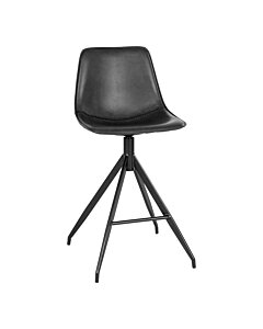 Monaco Counterstol - Counterstol i PU, sort med sorte ben, HN1228