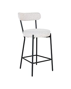Badalona Counterstol - Counterstol, hvid bouclé med sorte ben, HN1270
