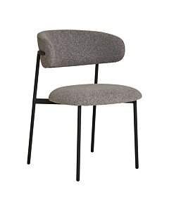 Mira Spisebordsstol - Spisebordsstol, bouclé, lysegrå med sorte ben, HN1268