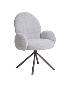 Lana Spisebordsstol - Spisebordsstol med drejefod, bouclé, sand med grå ben, HN1267