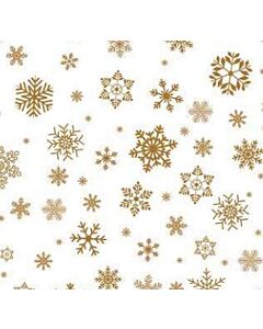 Voksdug - Transparent med snefnug i guld