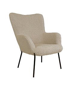 Glasgow Stol - Stol i kunstig lammeskind, gråbrun med sorte ben, HN1091