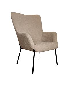 Glasgow Stol - Stol i bouclé, brun med sorte ben, HN1233