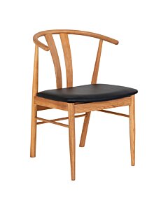 Artenara Spisebordsstol - Spisebordsstol, egetræ med PU sæde, natur/sort, HN1219