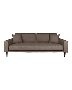 Lido 3 Personers Sofa - 3 Personers Sofa, brun med to puder og sorte træben, HN1055