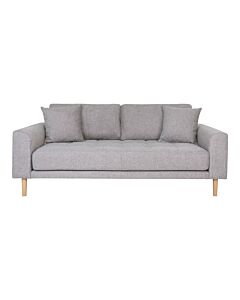 Lido 2,5 Personers Sofa - 2,5  Personers Sofa, lysegrå med to puder og natur træben, HN1040