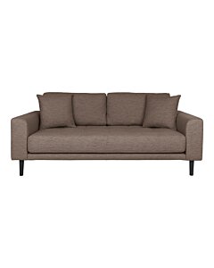 Lido 2,5 Personers Sofa - 2,5 Personers Sofa, brun med to puder og sorte træben, HN1055
