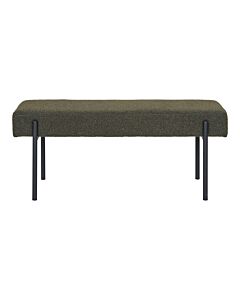 Swindon Bænk - Bænk, bouclé, mørkegrøn med sorte ben, 100x36x42,5 cm, HN1241