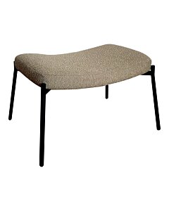 Glasgow Fodskammel - Fodskammel i bouclé, brun med sorte ben, HN1233