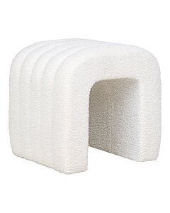 Colma Puf - Puf, bouclé, hvid, 41x36,5 cm, HN1234