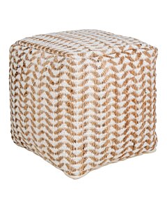 Vapi Puf - Puf, håndvævet, natur/råhvid, 40x40 cm