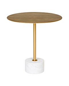 Lecco Hjørnebord - Hjørnebord i messing og marmor Ø51x52 cm