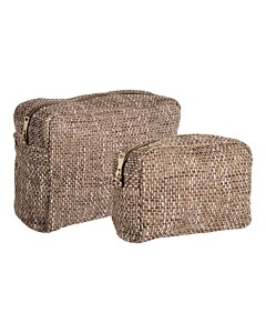 Safi Toilettaske - Toilettaske, brun mix sæt af 2