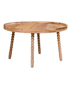 Jammu Sofabord - Sofabord, naturlig mangotræ Ø60x35 cm