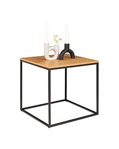 Vita Hjørnebord - Hjørnebord, egetræslook, sort stel  45x45x45 cm