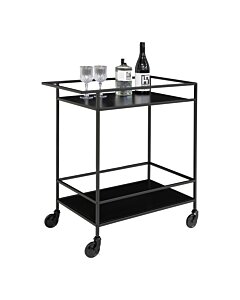 Vita Barvogn - Barvogn med 2 hylder, sort, sort stel 68x40x79 cm