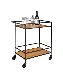 Vita Barvogn - Barvogn med 2 hylder, egetræslook, sort stel 68x40x79 cm