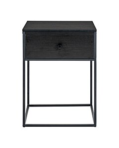 Vita Hjørnebord - Hjørnebord, 1 skuffe, sort, sort stel 40x40x55 cm