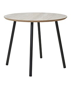 Aalst Sofabord - Sofabord, travertin look, sorte ben ø55x45 cm