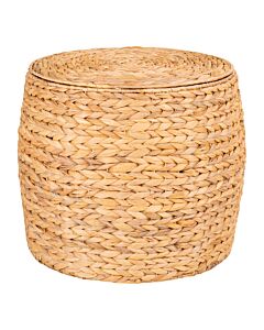 Delia Hjørnebord - Hjørnebord med opbevaring i vandhyacinth, rundt, Ø43x34 cm