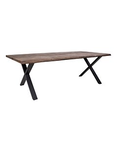 Toulon Spisebord - Spisebord, smoked olieret eg med bølget kant, forberedt til tillægsplader 95x240x75cm