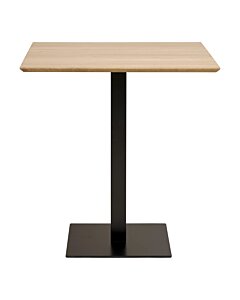 Fano Cafebord - Cafebord, melamin, natur, sort metal base 70x70x75 cm