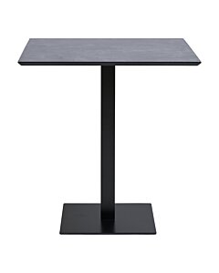 Fano Cafebord - Cafebord, melamin, mørk sten, sort metal base 70x70x75 cm