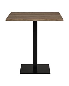 Lignano Cafebord - Cafebord, smoked eg, sort metal base 70x70x75 cm