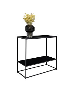 Vita Konsolbord - Konsolbord, 2 hylder, sort, sort stel 80x36x80 cm