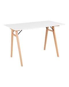Vojens Skrivebord - Skrivebord, hvid og natur 120x60x75 cm