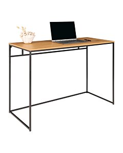 Vita Skrivebord - Skrivebord,  egetræslook med sort stel 100x45x75 cm