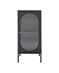 Adelaide Vitrineskab - Vitrineskab, sort, 1 riflet glasdør 50x35x110 cm
