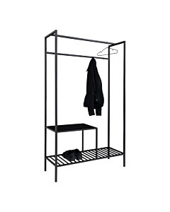 Vita Garderobe - Garderobe, 2 hylder, sort, sort stel 101x38x170 cm