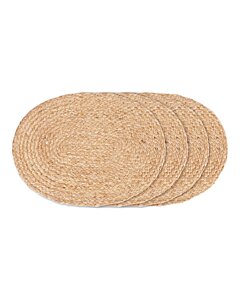 Bombay Dækkeservietter - Dækkeservietter, flettet jute, natur, oval 35x45 cm, sæt af 4