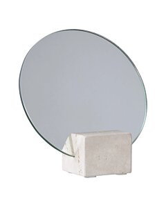 Bordspejl - Bordspejl, travertin, natur ø18x18 cm