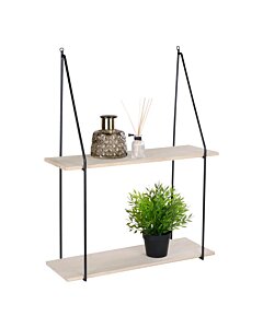 Haag Hylde - Hylde, 2 træhylder, sort stel 55x21 cm