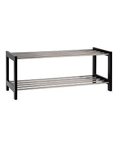 Padova Skoreol - Skohylde, sort træ, 2 hylder i stål 78x34 cm