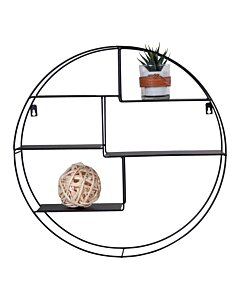 Genk Hylde - Væghylde, sort stål Ø47x10 cm