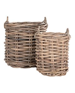 Burton Kurve - Kurve, kubu rattan, natur sæt af 2