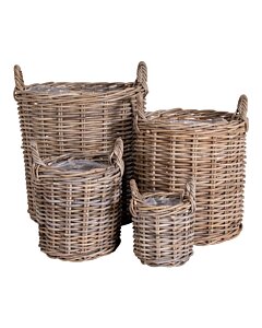 Caor Kurve - Kurve, kubu rattan, natur sæt af 4