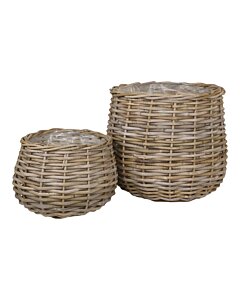 Pulo Kurve - Kurve, kubu rattan, natur sæt af 2