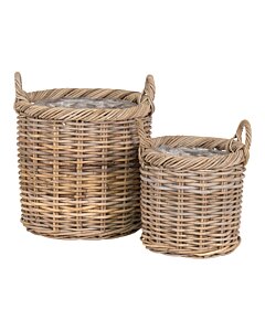 Gili Kurve - Kurve, kubu rattan, natur sæt af 2