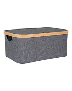 Noto Kurv - Kurv, bambus/stof, mørkegrå, 38x26x16 cm