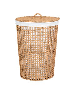 Pomal Vasketøjskurv - Vasketøjskurv, papir, lysebrun/hvid, ø42x56 cm