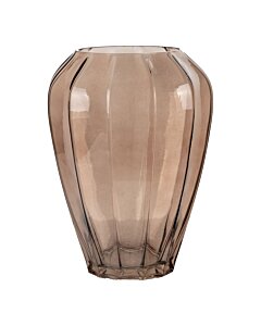 Vase - Vase, glas, brun, ø22x29 cm